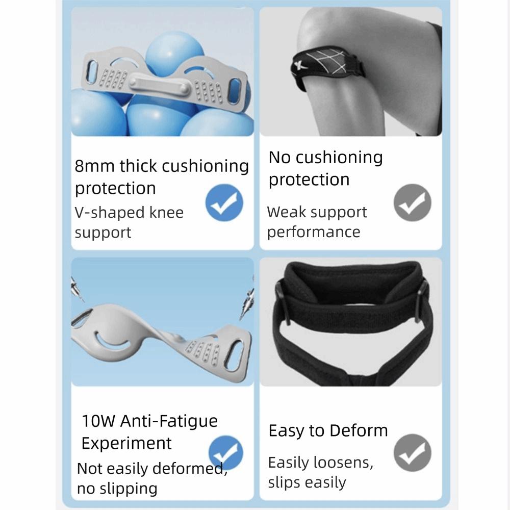 2Pcs Silicone Patella Tendon Knee Straps Elastic Knee Support Protector  Cushion Pressure