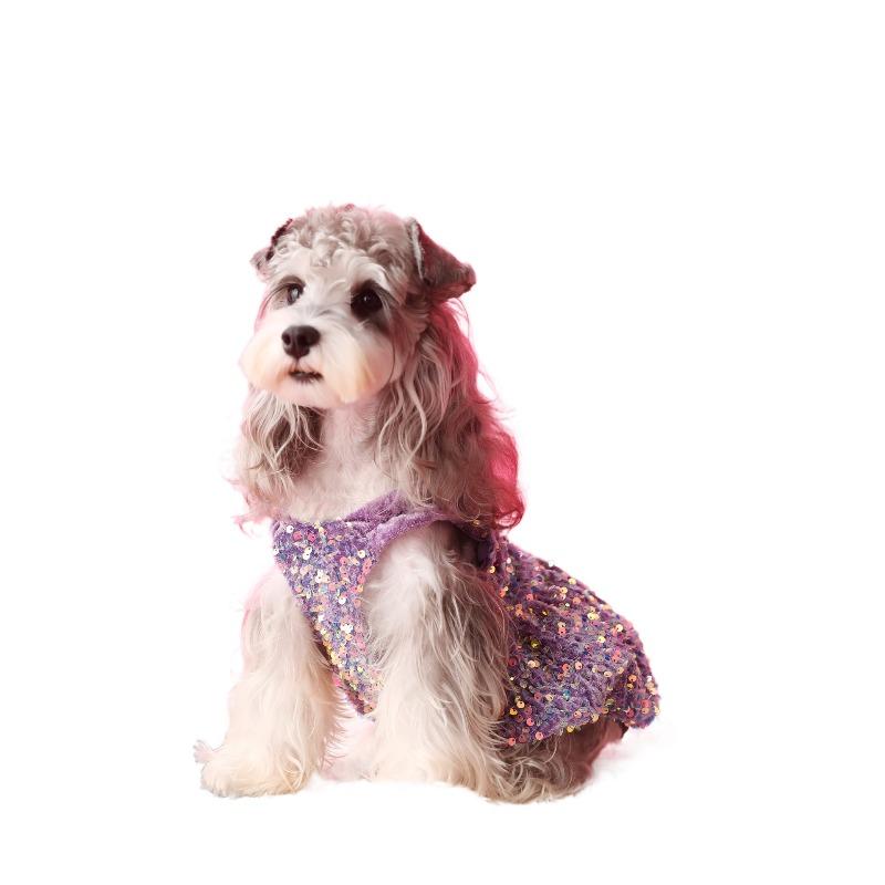 

Платья для собак для маленьких собак Вечеринка Блестки Бархатное платье для собак Девочка Щенок День рождения Свадьба Рождественский наряд Мягкая одежда для питомцев Милый Чихуахуа XS