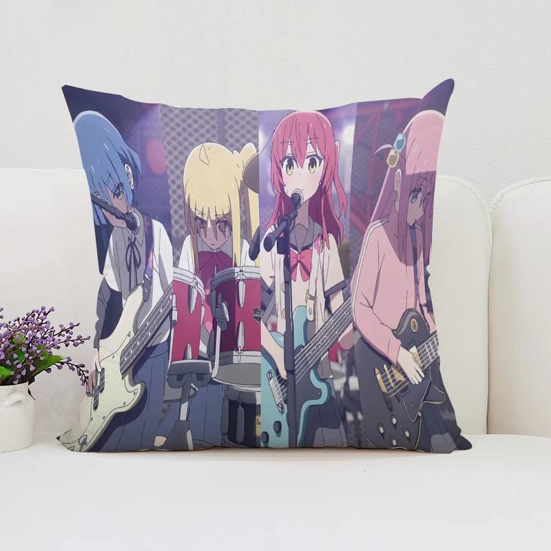 40x40cm B-Bocchi the Rock  Reversible Printed Pillow Covers Sofa Cushion Covers Chair Lumbar Cushion Bed Sleeping Pillow