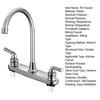 RV Faucet Two Handle Kitchen Faucet High Arch Spout Faucet 360 Swivel 8" Chrome-Plated Metal Bubbler Faucet