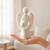 Light Luxury Soft Furnishings 3D Printed Angel Figurine, Abstract with Kid Statue, Minimalist Sculpture, Desktop Decorations for Study Modern