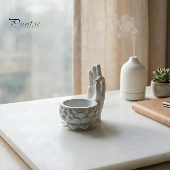 Buddha Hand Jewelry Tray 3D Printed OK Lotus Flower Pot, Zen Style Mini Planter, Entrance Hall Key Desktop Organizer for Succulents Jewelry, Creative