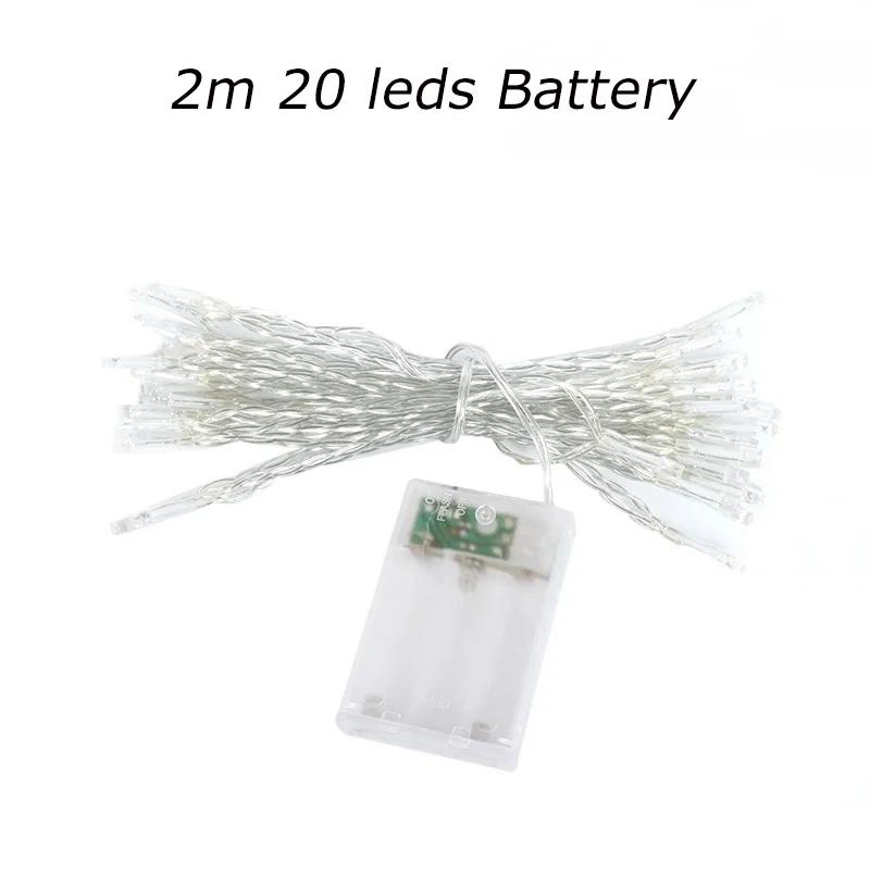 LED Garland String Lights 2m10m Christmas Tree Wedding Decoration Light Waterproof Fairy Lamp Indoor Outdoor Holida Lighting
