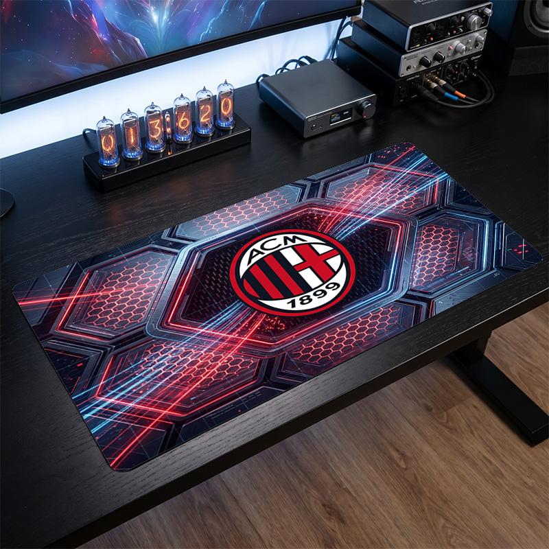 Alfombrilla de Ratón Grande Estampada AC Milan, Alfombrilla de Escritorio Suave de Goma Antideslizante para Decoración de Oficina, Portátil y Ordenador