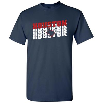Houston Retro Repeat - Sportteam Stadtstolz Tailgating T-Shirt - Marine