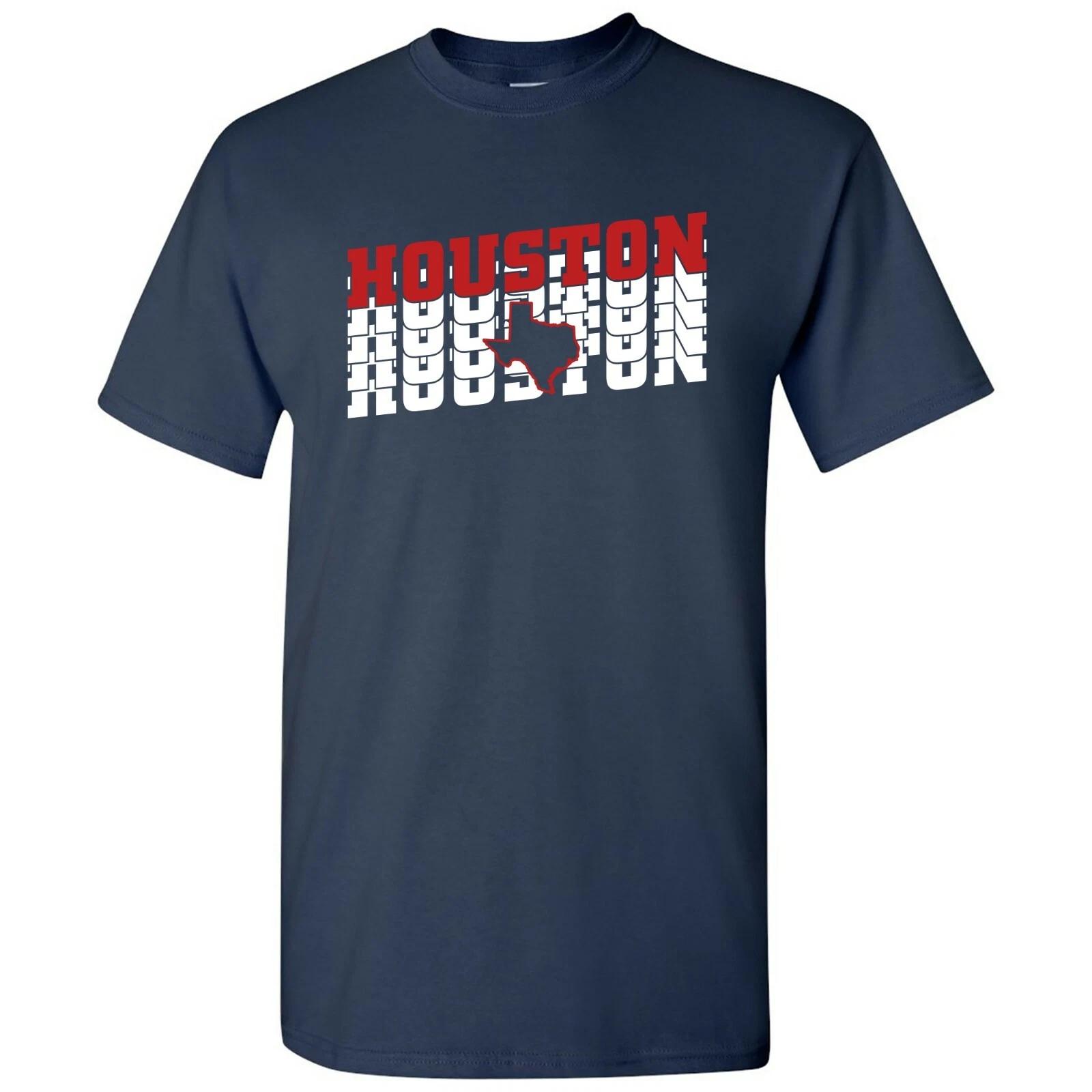 

Houston Retro Repeat - Sports Team City Pride Tailgating T Shirt - Navy 4XL