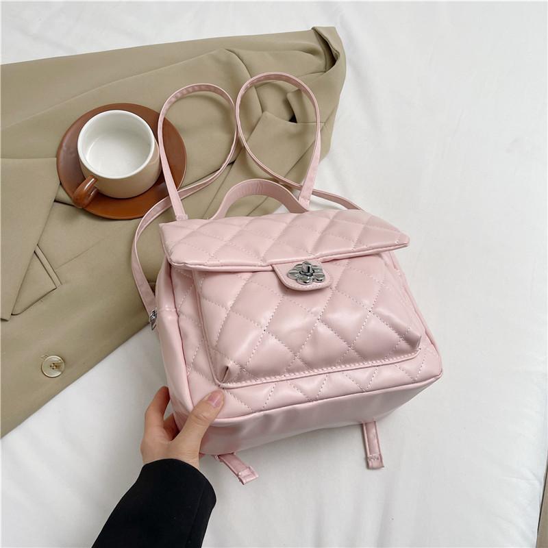 

Рюкзак Xiaoxiangfeng женский 2025 новый модный рюкзак в форме ромба универсальный вместительный портативный портфель розовый