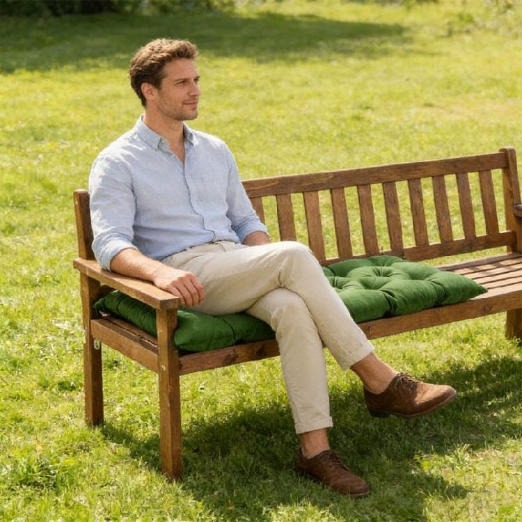 Oversized Water Resistant Porch Seat Cushion Sturdy Polyester Construction for Long Time Use