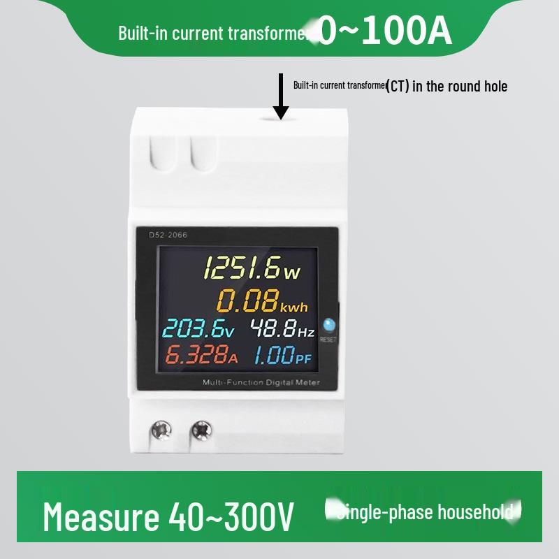 Digital Display Multimeter Single-Phase Smart Voltage Current Power DIN Rail Meter