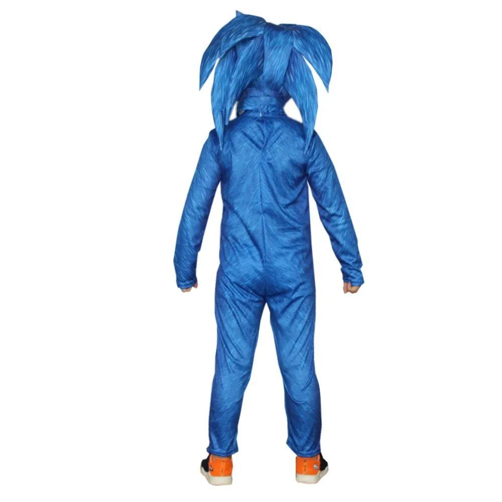 Hedgehog Boy Sonicing Cosplay Costume Including Helmet Gloves Halloween Carnival Funny Clothes for Children