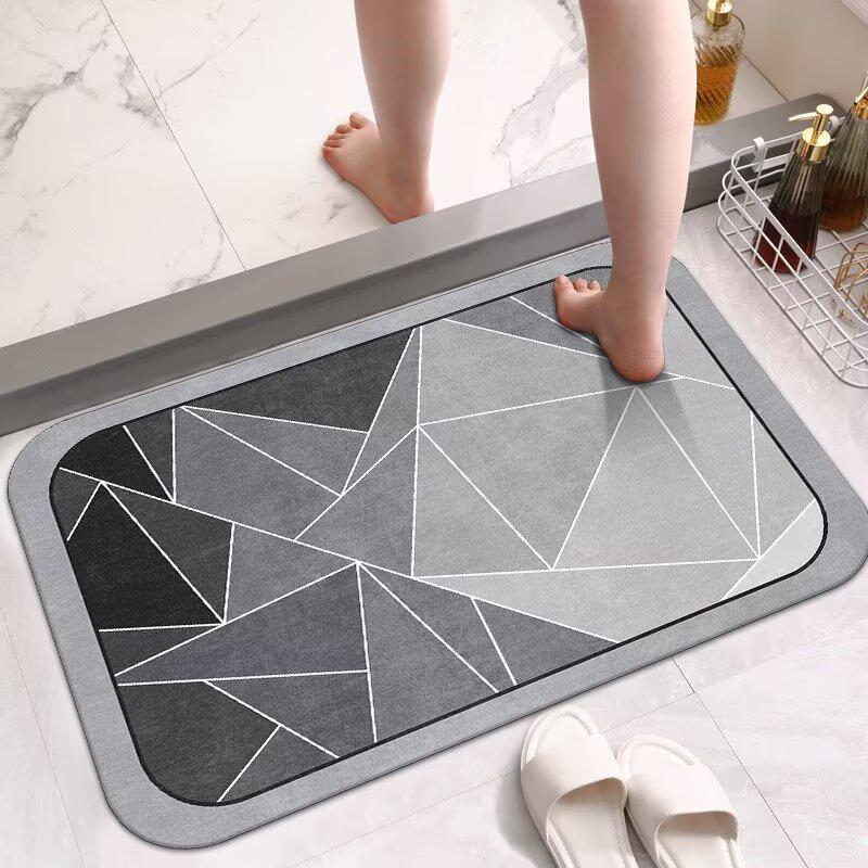 Kieselgur gepolsterter Teppich saugfähige schnelltrocknende Fußmatte Bodenmatte Badezimmertür rutschfest Toilette