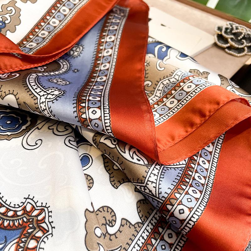 Vysoce kvalitní luxusní hedvábné šátky čelenka Šály Šála na krk pro ženy Řetízek Hedvábný šátek Dámská ozdobná šála