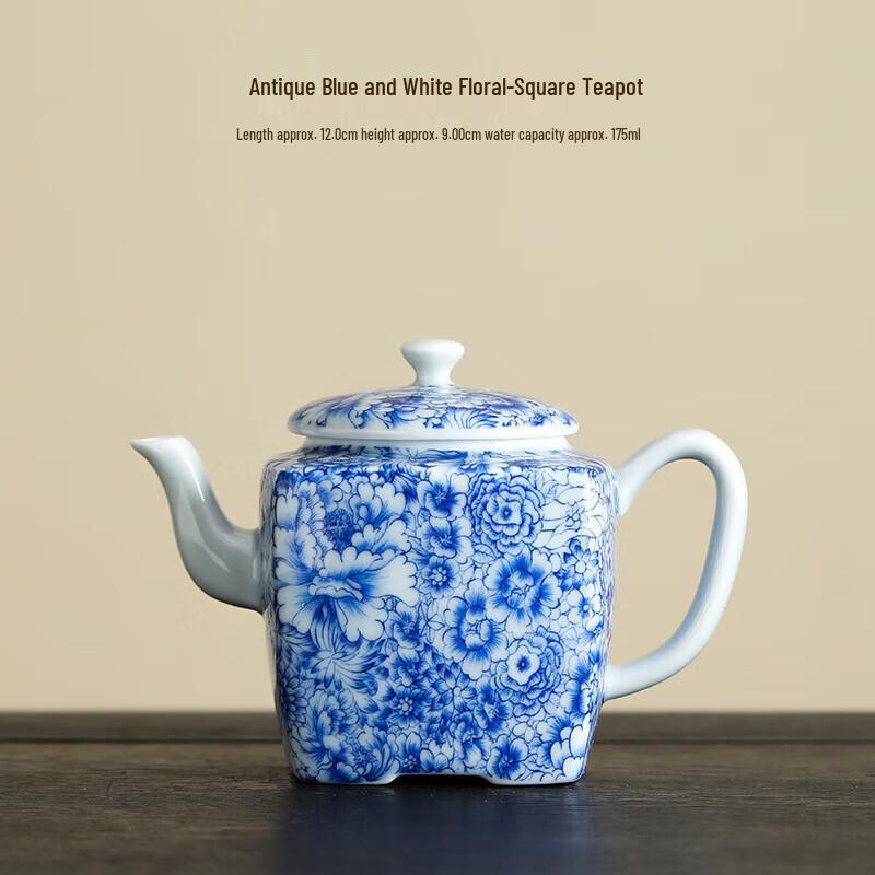

Chaxun Handmade Blue & White Enamel Ceramic Teapot