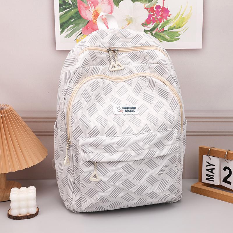 

Retro large-capacity fashion casual backpack Japanese simple backpack 2024 summer new fashion travel bag сірий колір