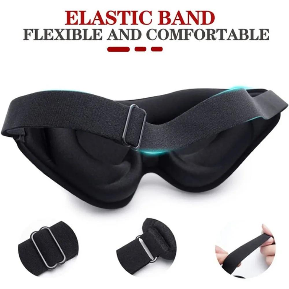 3D Blackout Sleep Eye Mask for Men Women Adjustable Strap Breathable Soft for Travel Meditation Nap