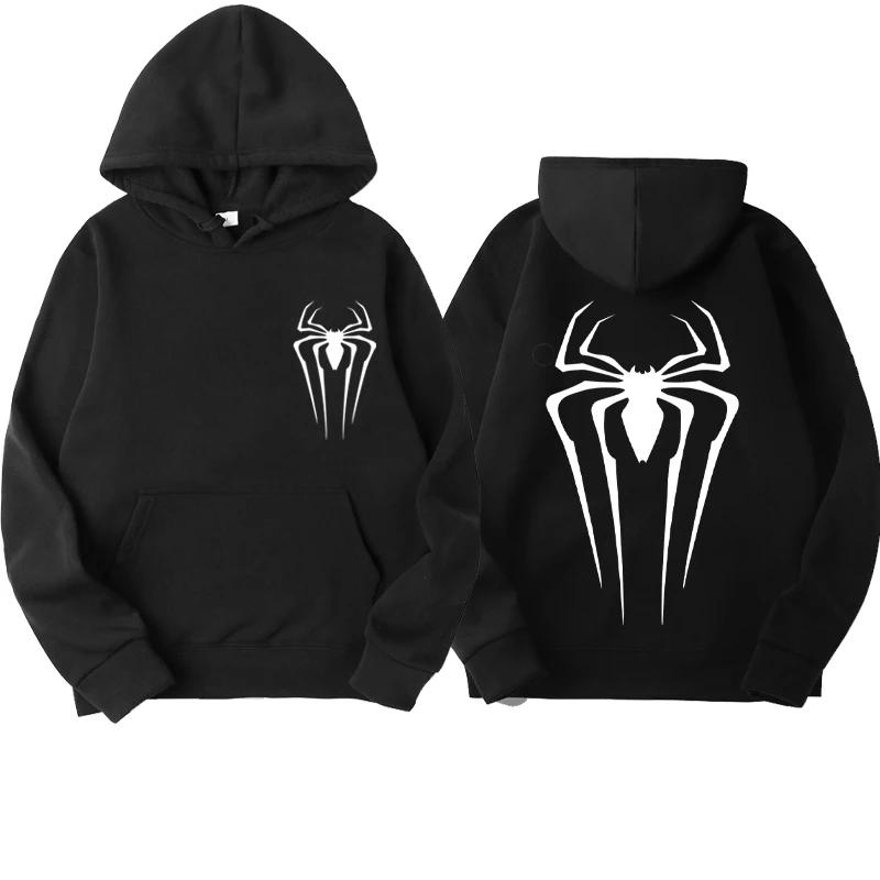 A Street-style Pullover for Autumn and Winter with Spider-print, Providing Comfortable and Warm Coverage for Both Men and Women.