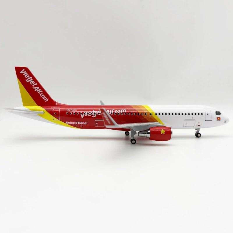 30cm VietJet Airways A320 Diecast Resin Airplane Model Kit with Stand Wheel for Aviation Enthusiast Gift Collection or Plane Toy