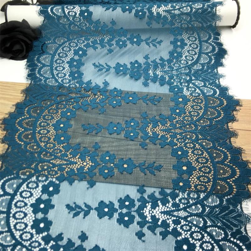 ( 2 Colors ) Elastic Chantilly Lace, 31cm wide Stretchy French Eyelash Lace Fabric for Lingerie, Bra, Underwear, Garment, Sewing & Crafting