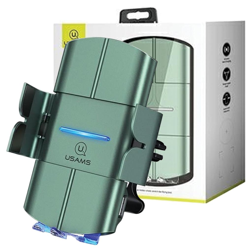 Usams Uchwyt Indukcyjny Us-Cd133 10Wautomatic Do Kratki Went. Zielony/Green Starod Cd133Zj02