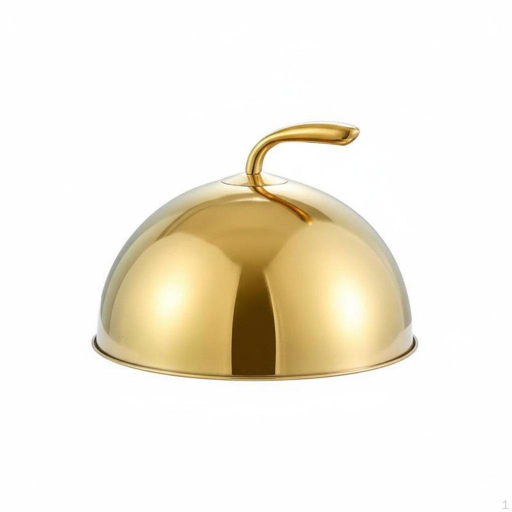 Restaurant Plate Cloche AntiScald Handle Stainless Steel Food Dome Mirror Shiny Metal