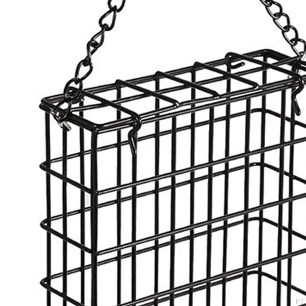 Karmnik na ciasto łojowe dla ptaków Klatka ogrodowa Kwadratowa z łańcuchem Stacja do karmienia Zewnętrzna Wisząca na trawnik