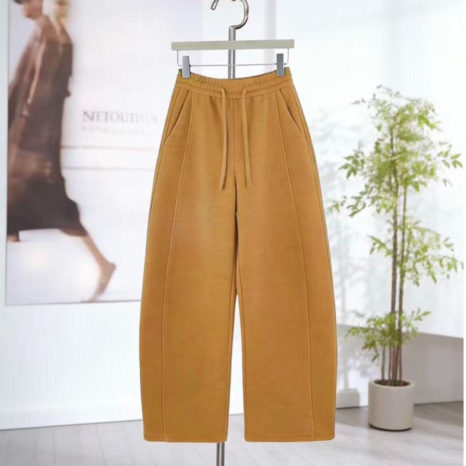 2026 High Waist Red Velvet Slimming Scissor Leg Pants