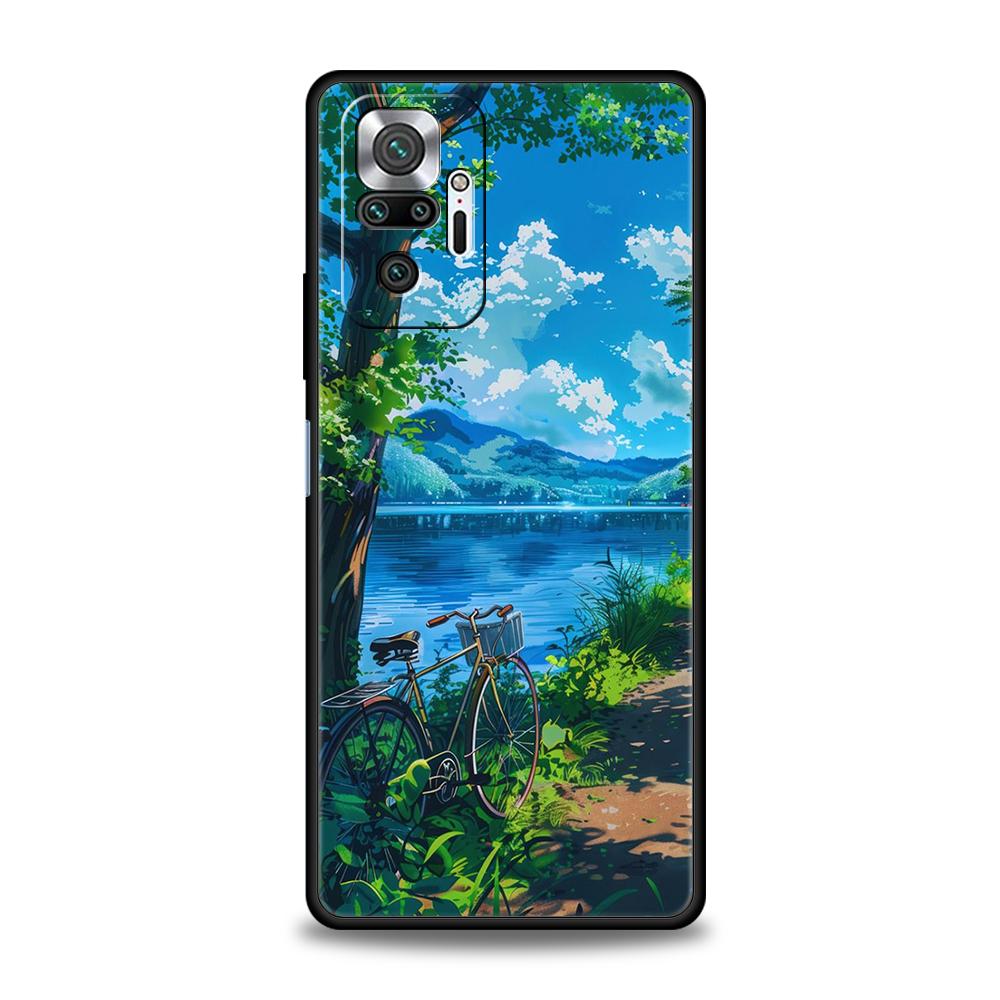 Japanese Anime Landscape Art Phone Case For Xiaomi Redmi Note 14 13 12 10 11 Pro Plus 14C 13C 12C 10C 9C 5G Soft TPU Cover