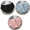 3Pcs Women's Underwear Cotton Seamless Stripes Panties Soild Color Skin- friendly Lingerie Woman Panty Low Waist M-XL Plus Size