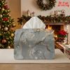 2D Flat 1pc, Tissue Box. Gray Marble Pattern Napkin Dispenser, Reusable, Daily Desktop Tissue Storage Box. Suitable for Kitchen, Living Room, Bedroom,