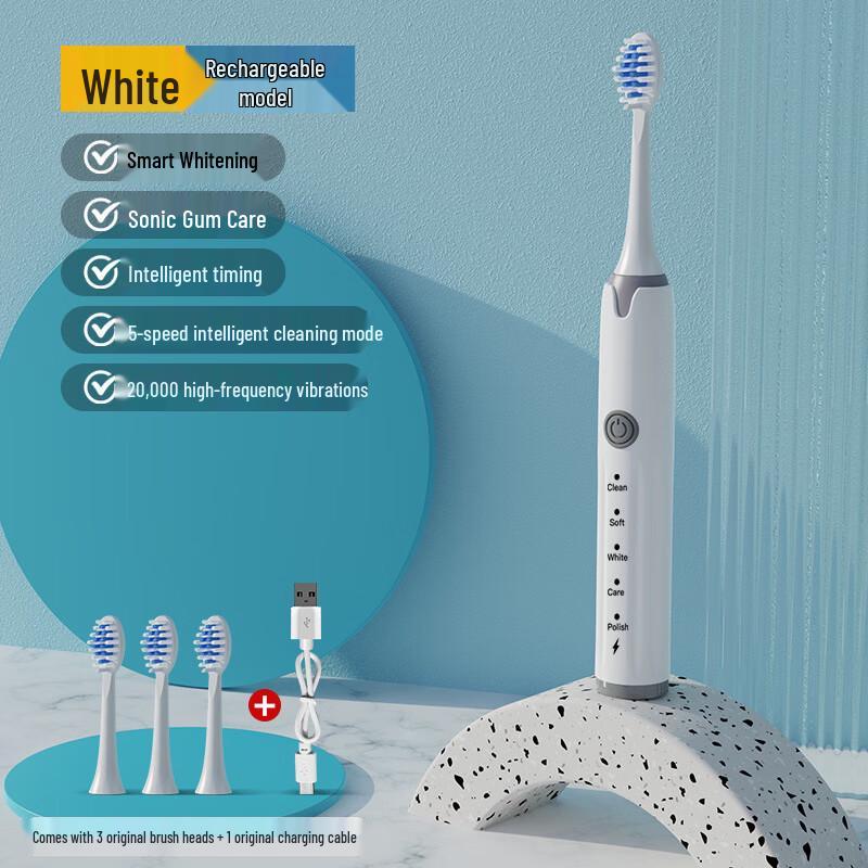 Brangdy Rechargeable Sonic Soft-Bristle Electric Toothbrush CN plug (adapter included)