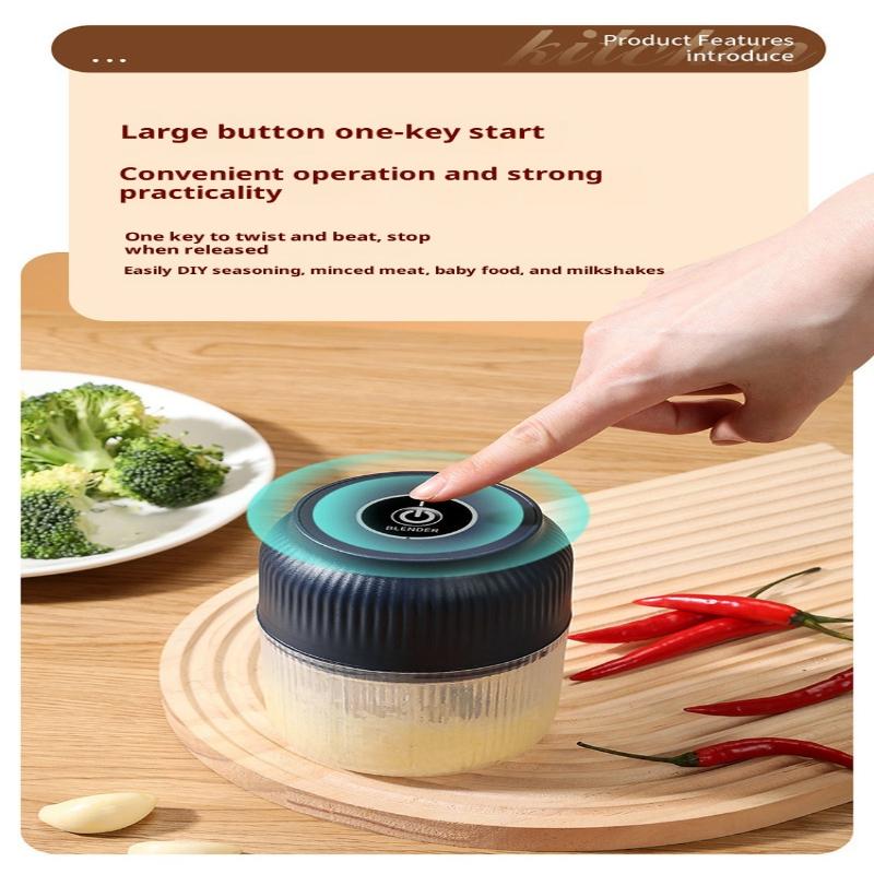 Portable Electric Garlic Masher Mini Food Vegetable Garlic Chili Meat Grinder Chopper