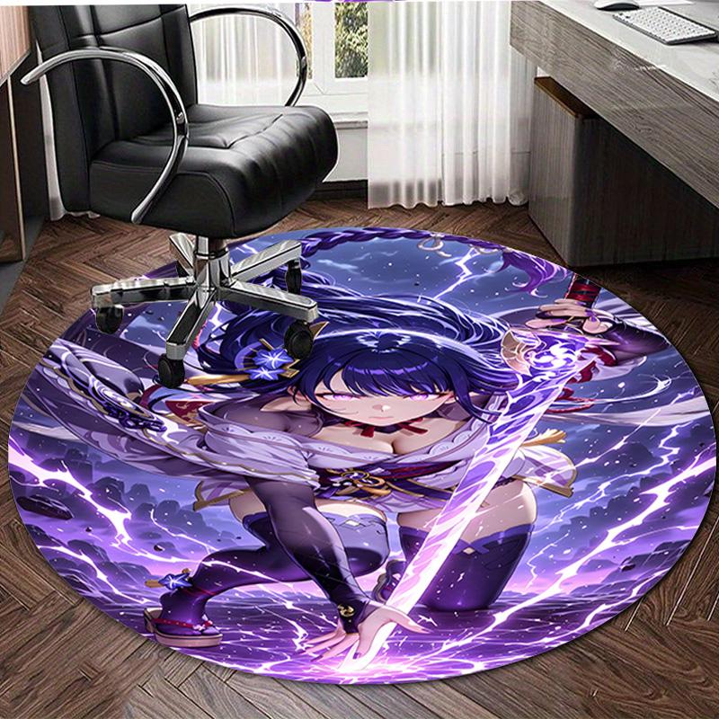 1pc Genshin Impact Beelzebul1 Design Printed Area Round Carpet for Bedroom Living Room Home Decor Rugs Mat Non Slip Mat Rug for Bedside