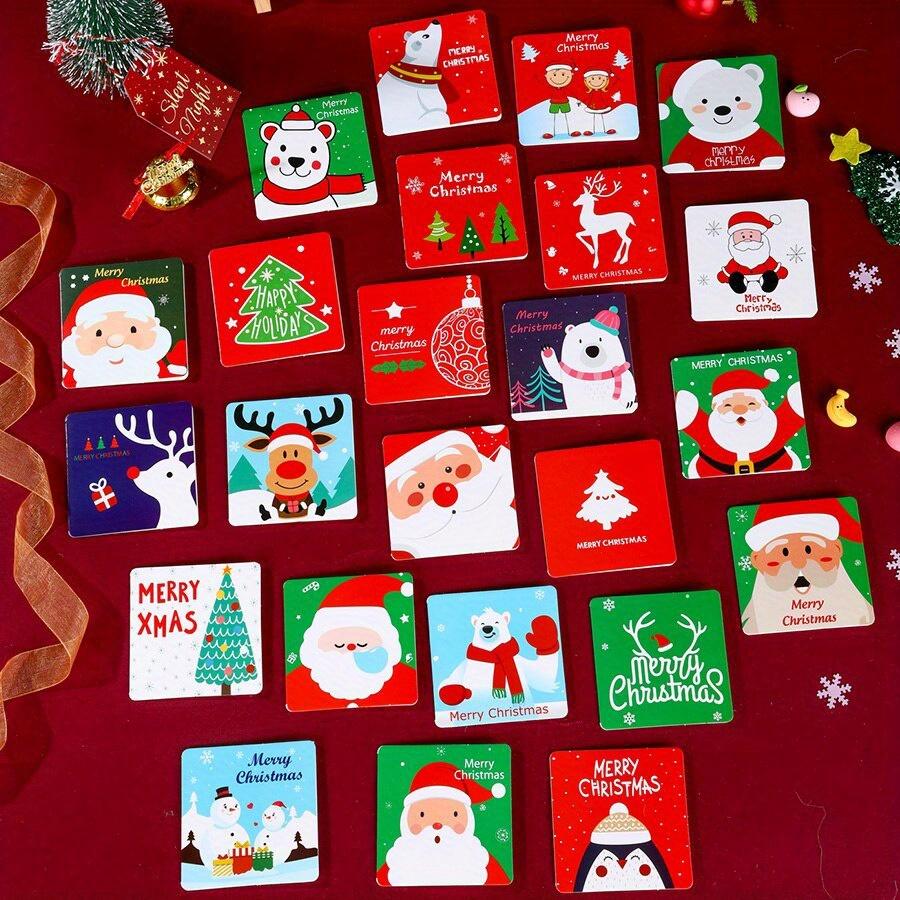 24pcs Mini Christmas Greeting Cards, Holiday Note Cards for Family and Friends,Perfect for Xmas Party and Gifts, Christmas Cards