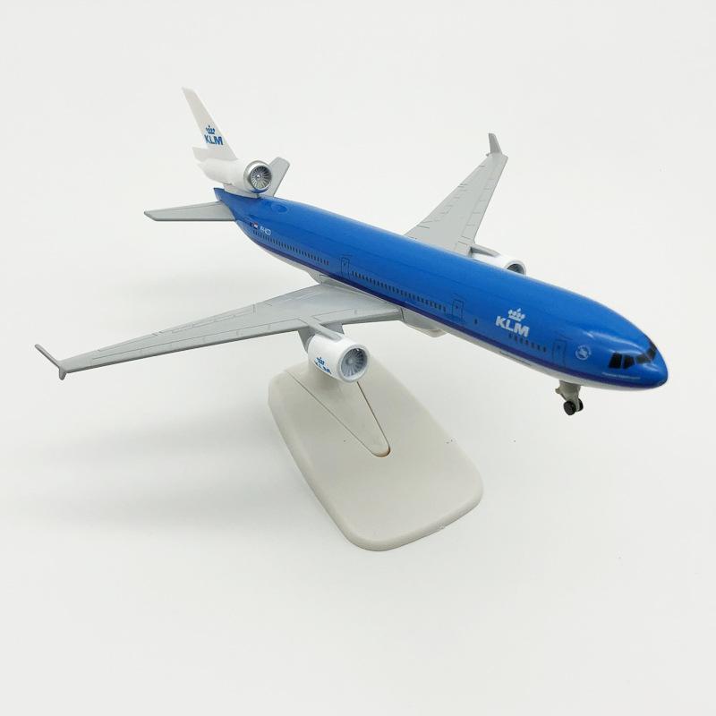 Display KLM Airways MD-11 Aviation Model Aircraft 20cm 1/400 Scale Diecast MD11 Alloy Plane With Stand Airplane Collection