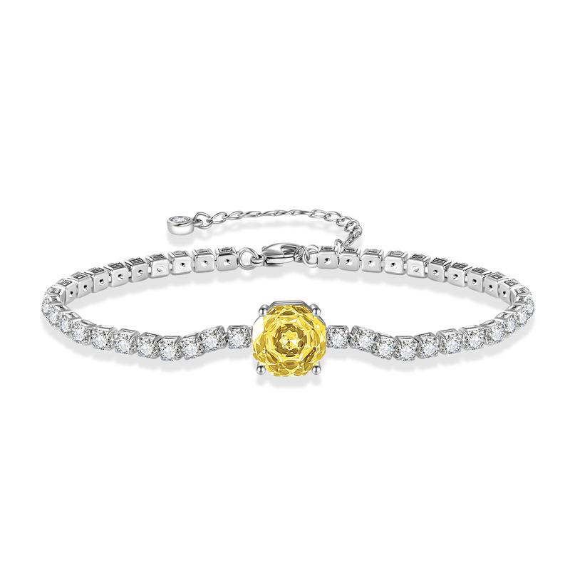 New Full Moissanite Bracelet 925 Sterling Silver Shiny bangles Chain For Women Men Wedding Jewelry Plated 18K white gold Gifts
