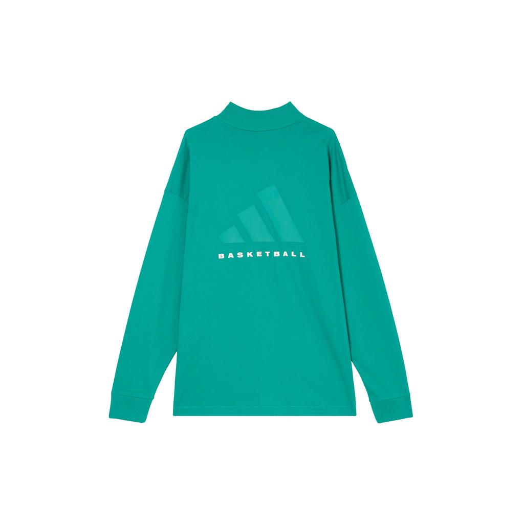 adidas Basketball Long Sleeve T-Shirt Asia Sizing 'Green' Men's JE3768