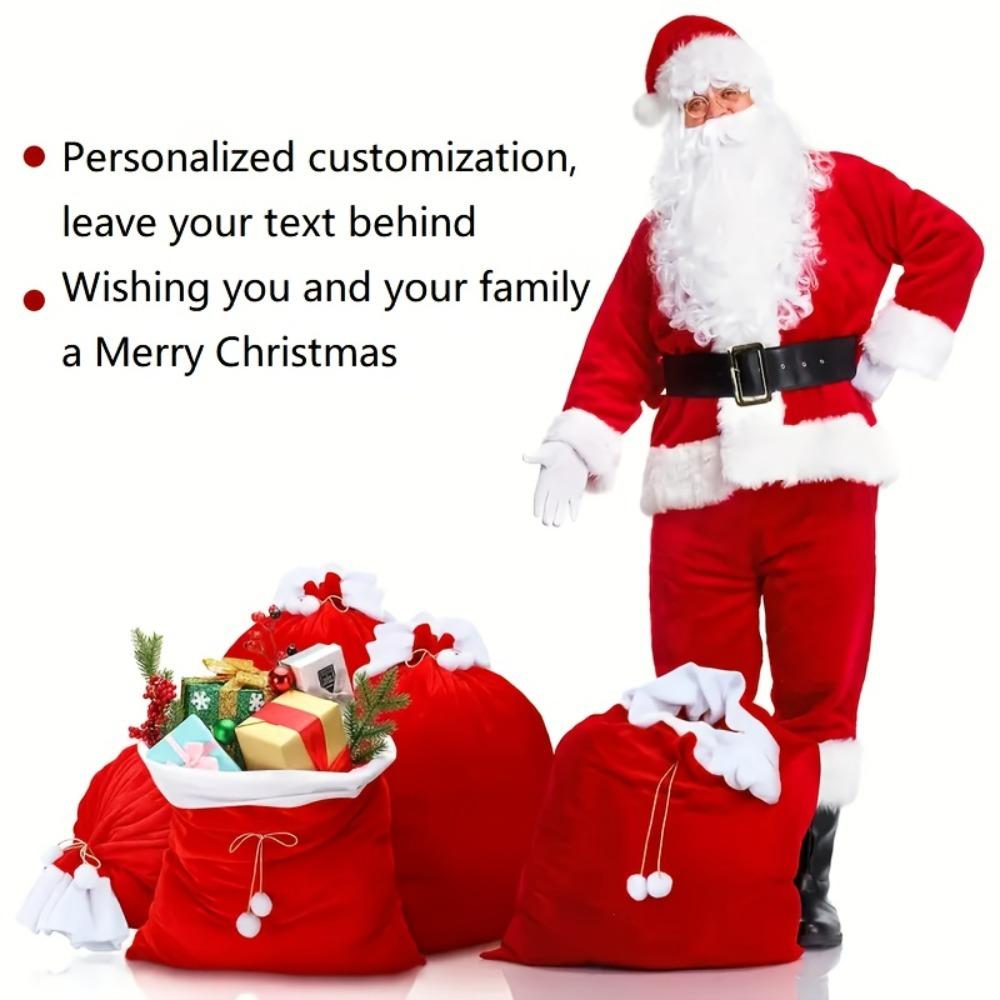 2 st Julsäckar Sammet Jultomtesäck Presentpåsar Extra Stora Julklappspåsar Dragskopåse Julklappsfyllare Tillbehör