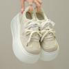 Fashion Women's Thick Bottom Sneakers Autumn New Style Genuine Leather Breathable Beaded Versatile Casual Board Shoes