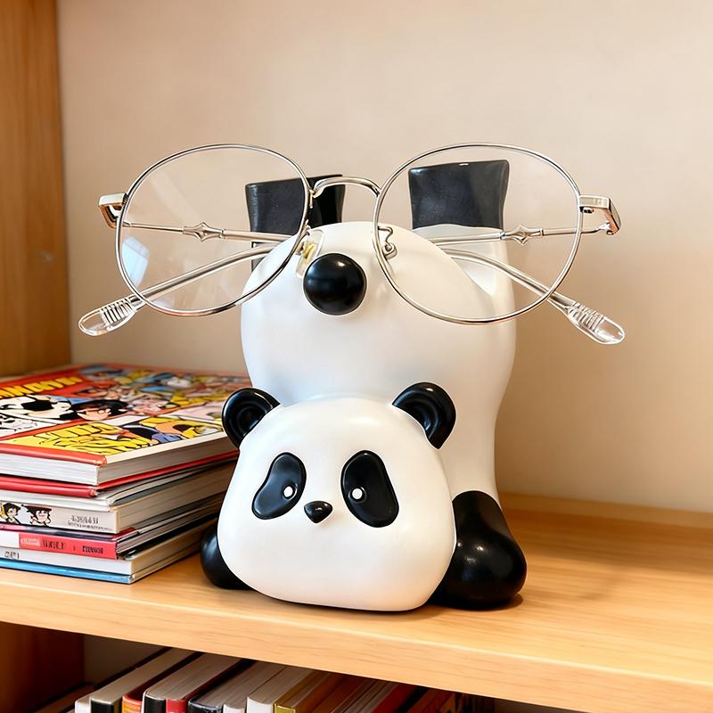 Cute Inverted Panda Glasses Holder Office Desk Glasses Stand Sunglasses Storage Rack Home Bedroom Decoration Ornament Gift