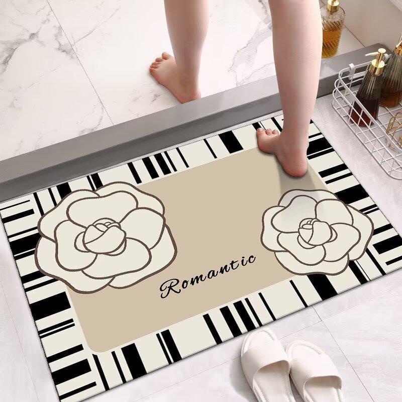 Bathroom floor mat,diatom mud water-absorbing non-slip mat at the door of the bathroom,household foot mat,door toilet carpet mat