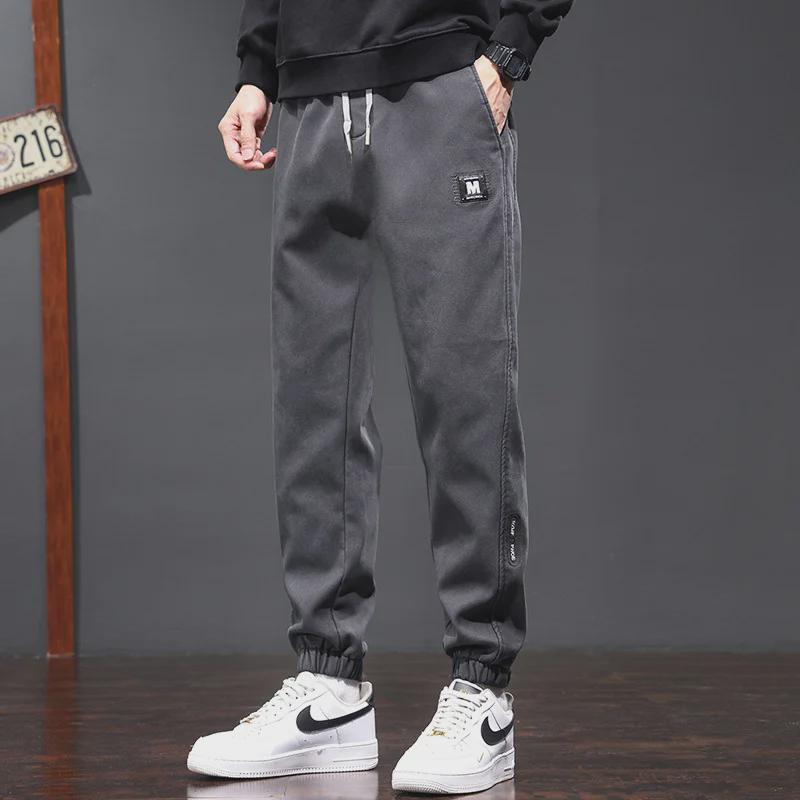 Men's Velvet Lyocell Sweatpants: Comfortable, Casual, Loose Leggings for Spring and Autumn