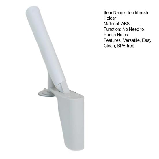Toothbrush Holder with Suction Cups BPA-Free Plastic Hollow Drain Tray Moisture Resistant Toothbrush