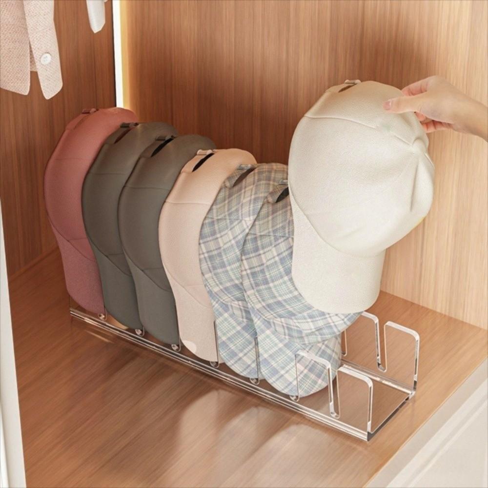Quality Acrylic Baseball Cap Holder No Install Space-Saving Acrylic Hat Organizer Hat Storage Rack Baseball Cap