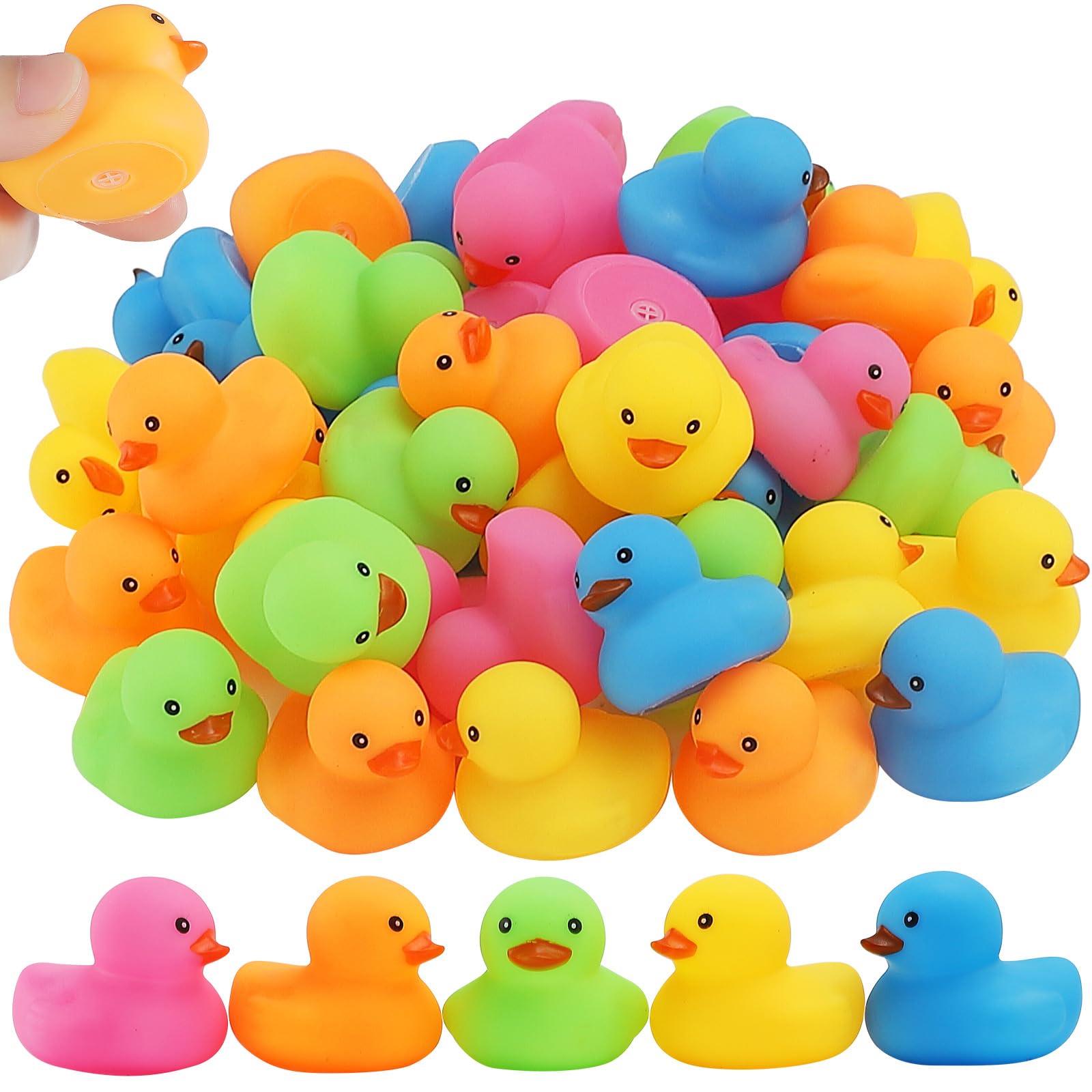 

50/100/150Pcs Mini Rubber Duck Multicolor Bath Ducks Bulk Float Duck Toy For Shower Birthday Party Favors Gift Classroom (As shown-31585)-