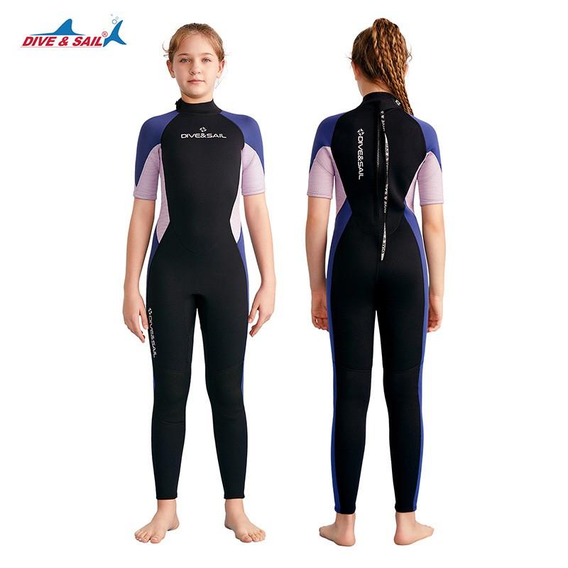 Kids 2.5mm Neoprene Wetsuit Short Sleeve Full Body Suit Snorkeling Surfing Winter Swimming Youth Diving Gear