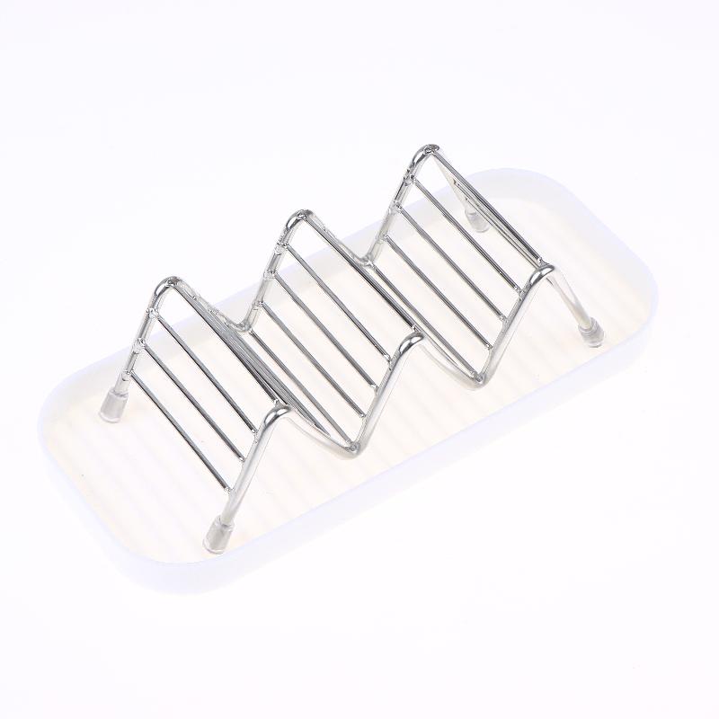 Stainless Steel Soap Dish Rack - Drainable Soap Holder for Bathroom & Kitchen, Anti-Slip Soap Stand Organizer