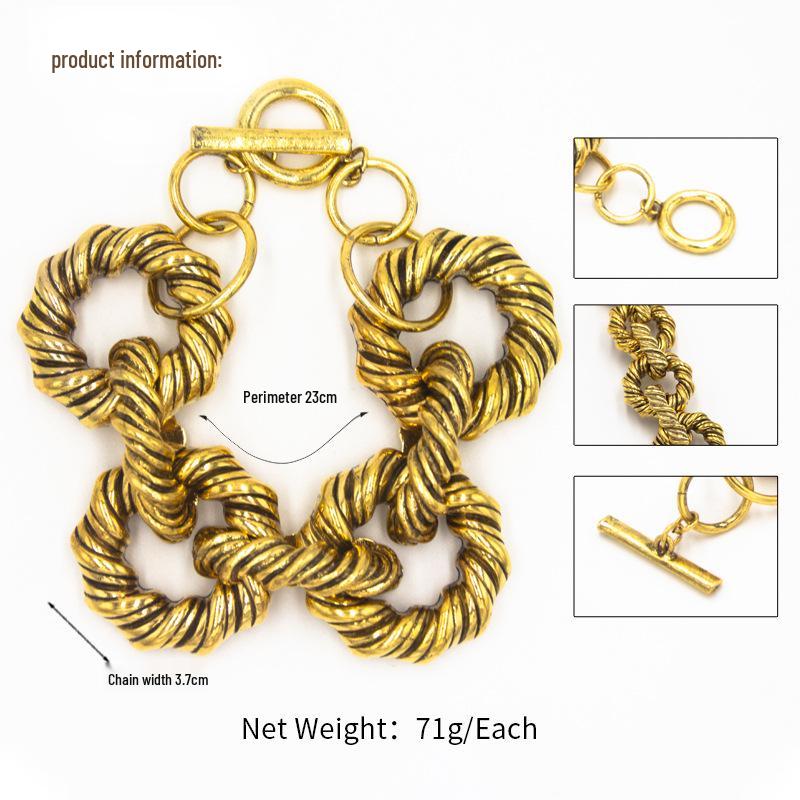Alloy Twisted Bracelet - Bold Hip-Hop Style Jewelry for E-commerce