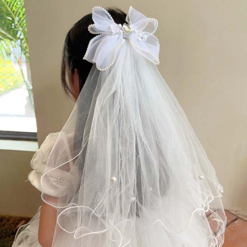 Mesh Veil Hair Clip White Bridal Tulle Fashion Girls Head Gauze  Party Cosplay