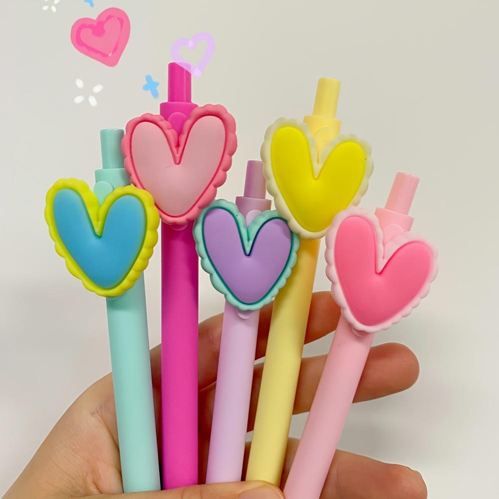 10pcs Heart-Shaped Pen Black Ink 0.5Mm Pointed Nib for Wedding Party Office Stationery Coworker Teacher Birthday Gift