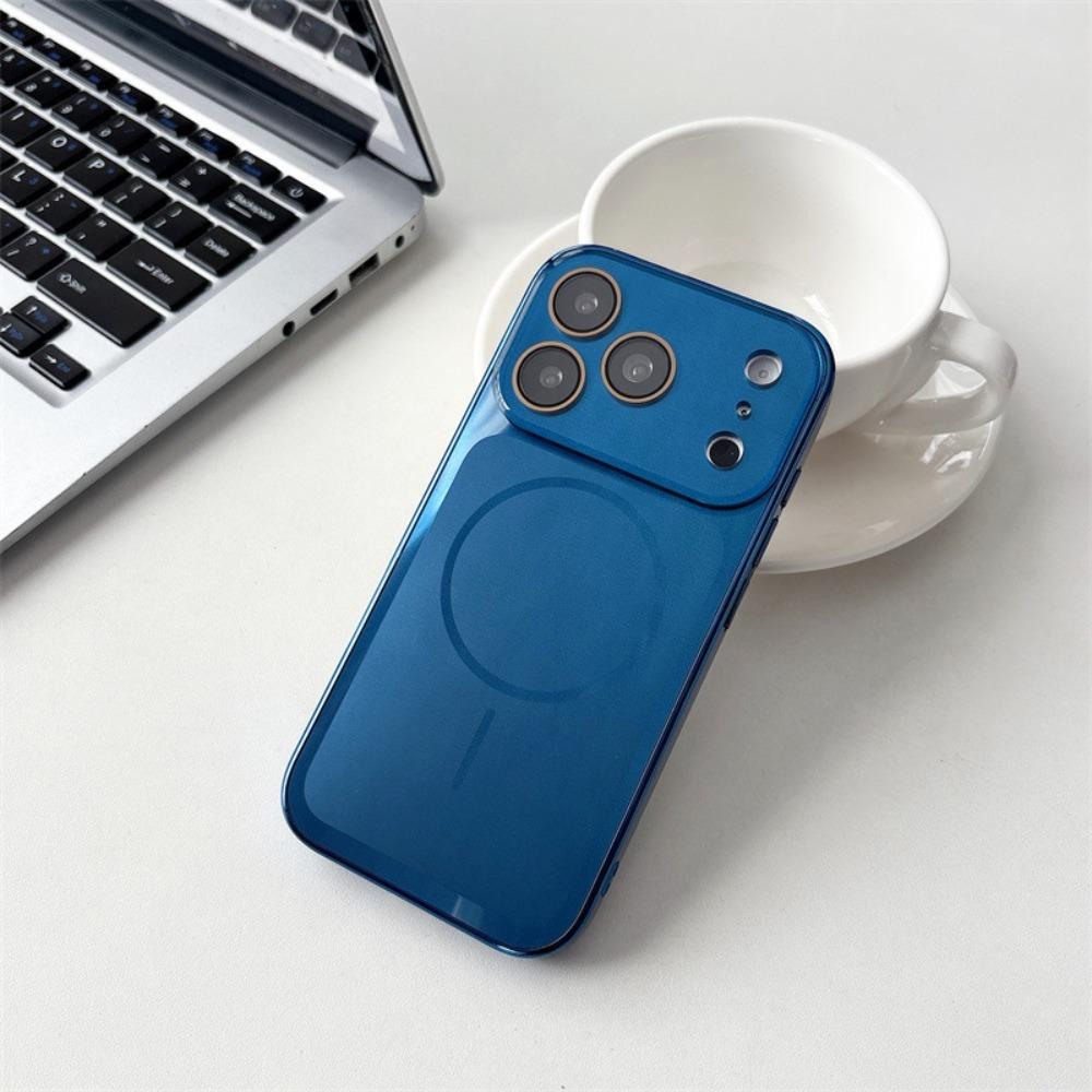Luxury Matte Plating For Magsafe Magnetic Laser Camera Case for iPhone 17 Pro Max 16 15 14 13 Wireless Charging Protection Cover